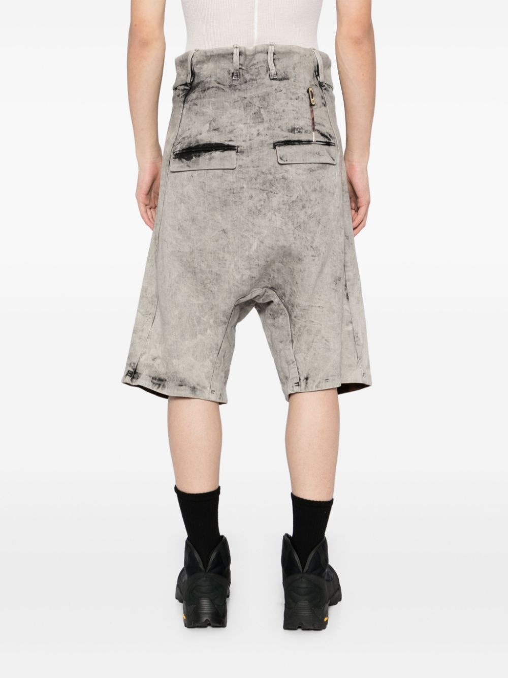 acid-washed denim shorts - 4