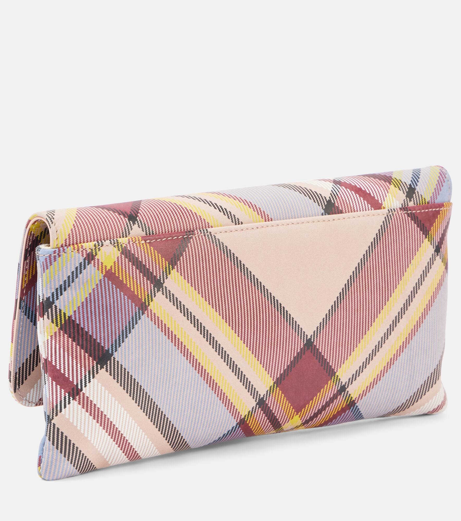 Tartan leather clutch - 4