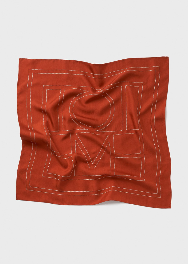 Embroidered monogram silk scarf bloody mary 6