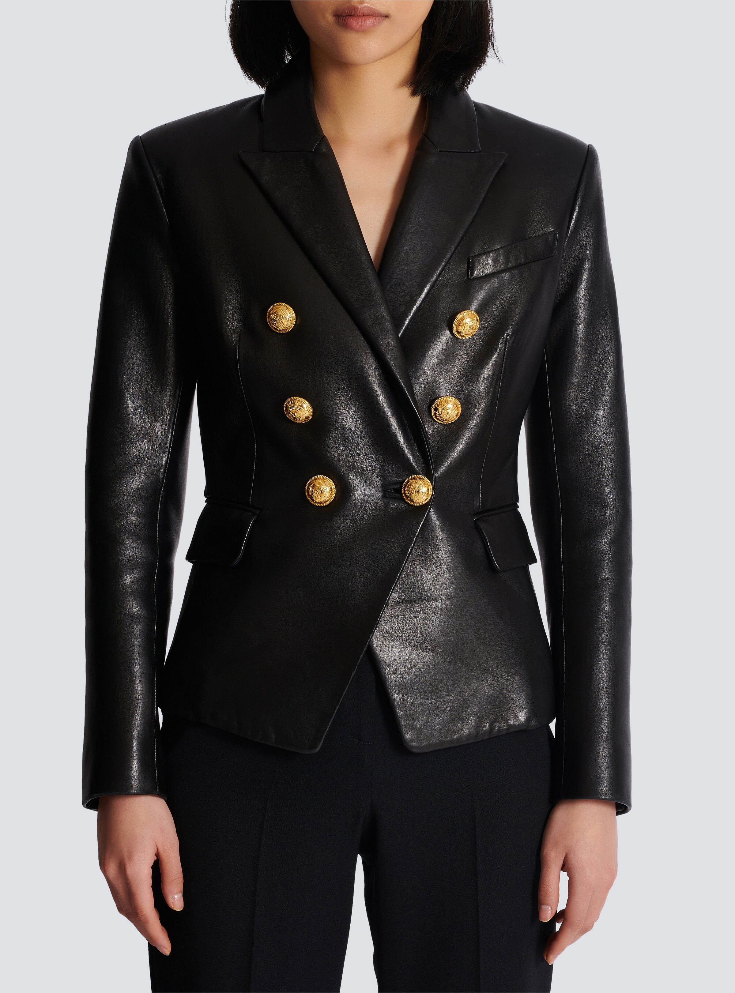 Classic 6-button leather jacket - 5