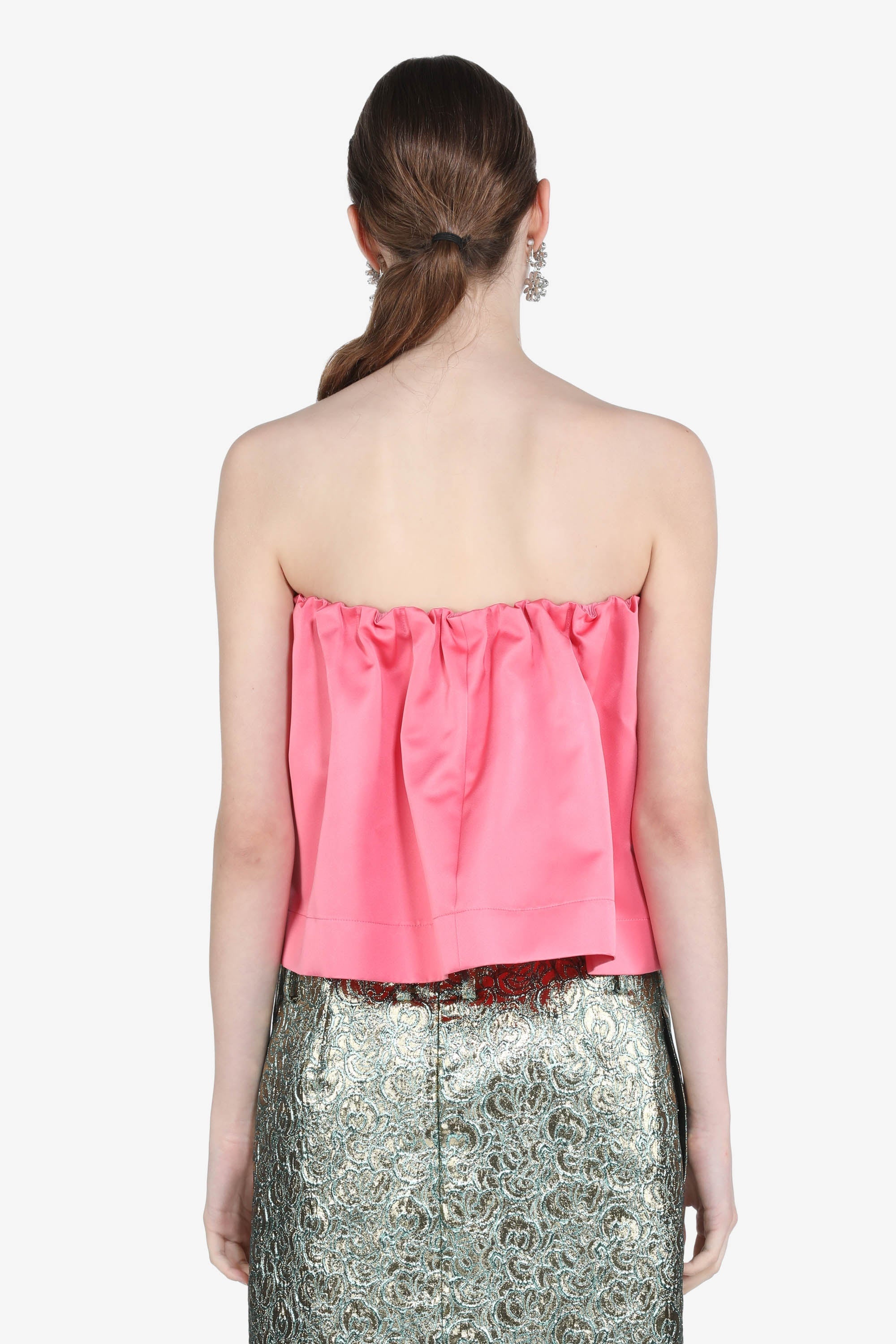 STRAPLESS TAFFETA TOP - 2