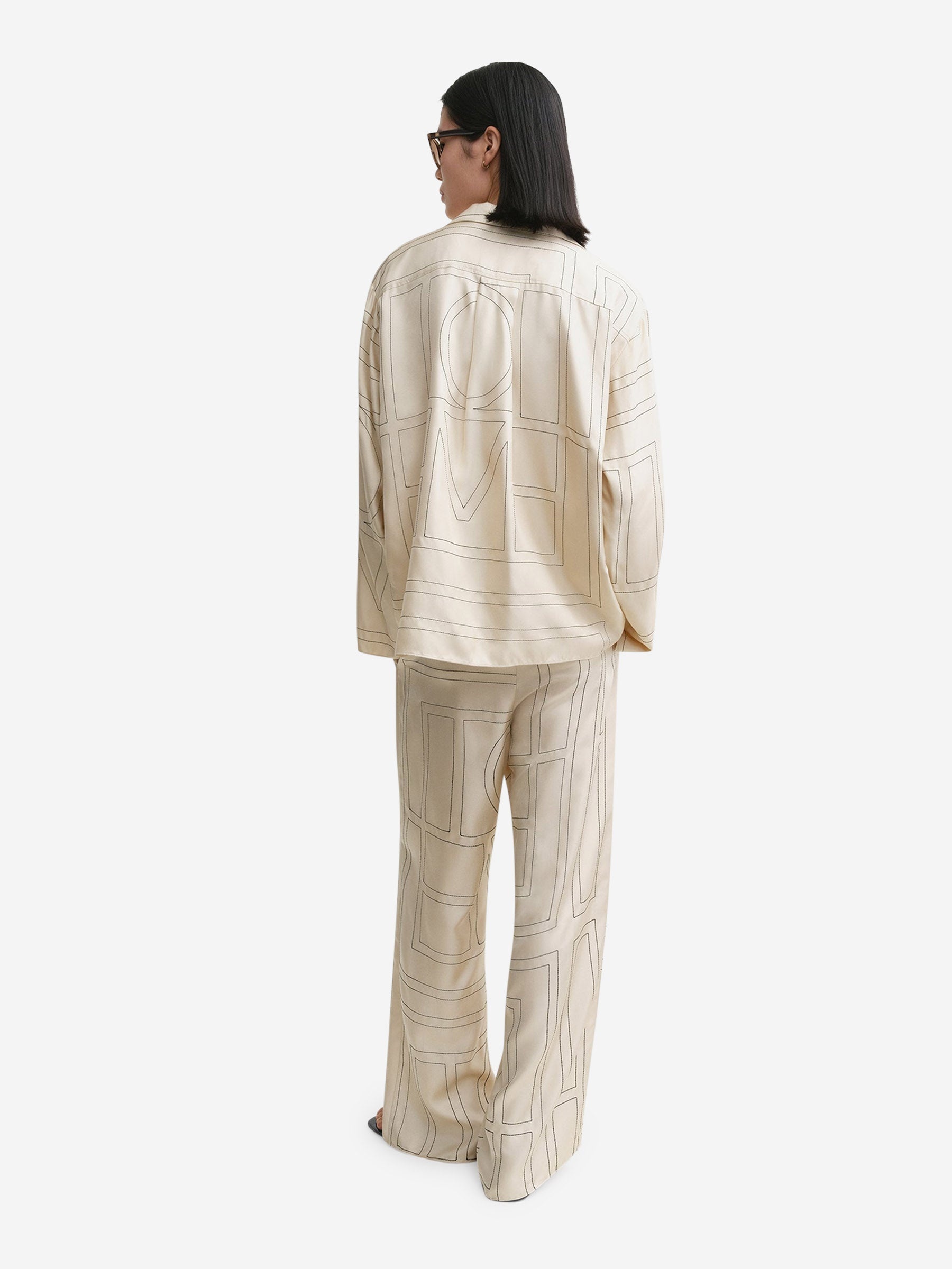 MONOGRAM SILK BLOUSE - 4