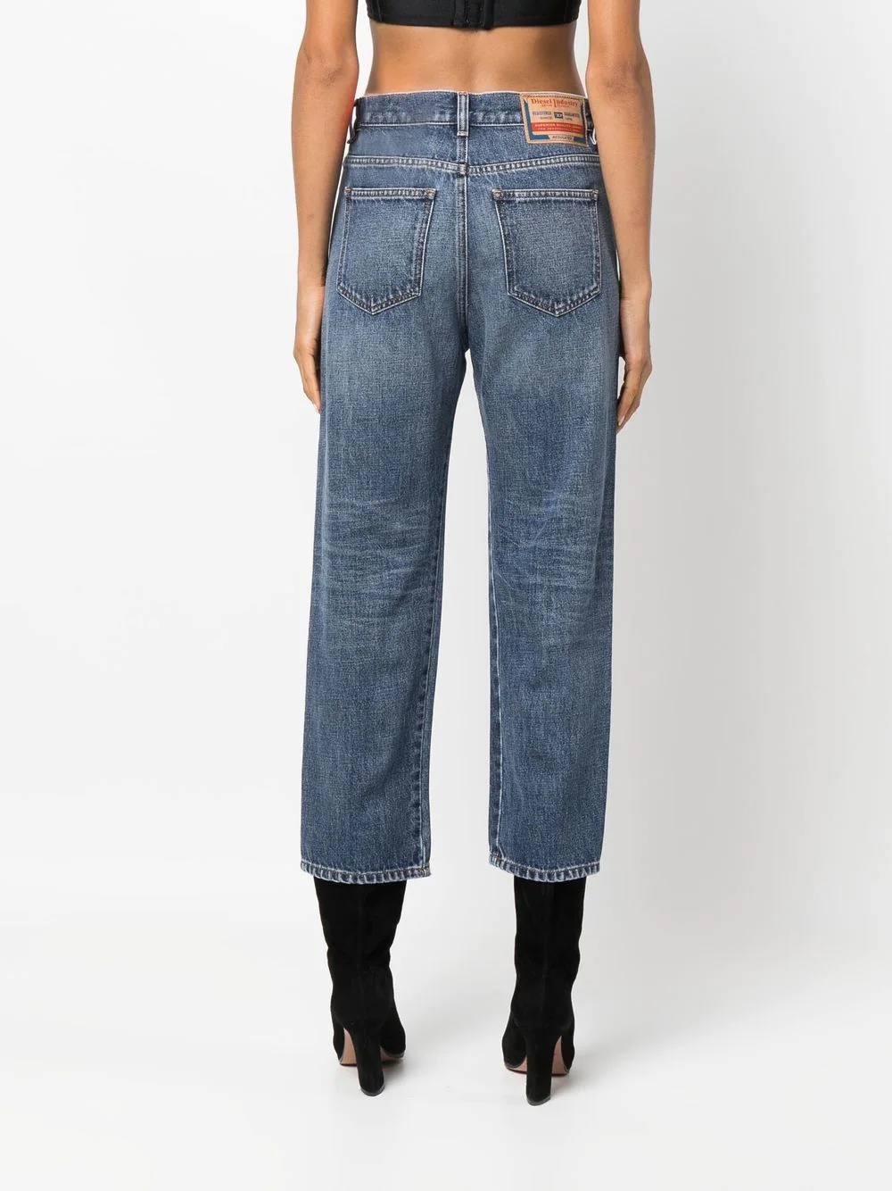 cropped slim-fit jeans - 4