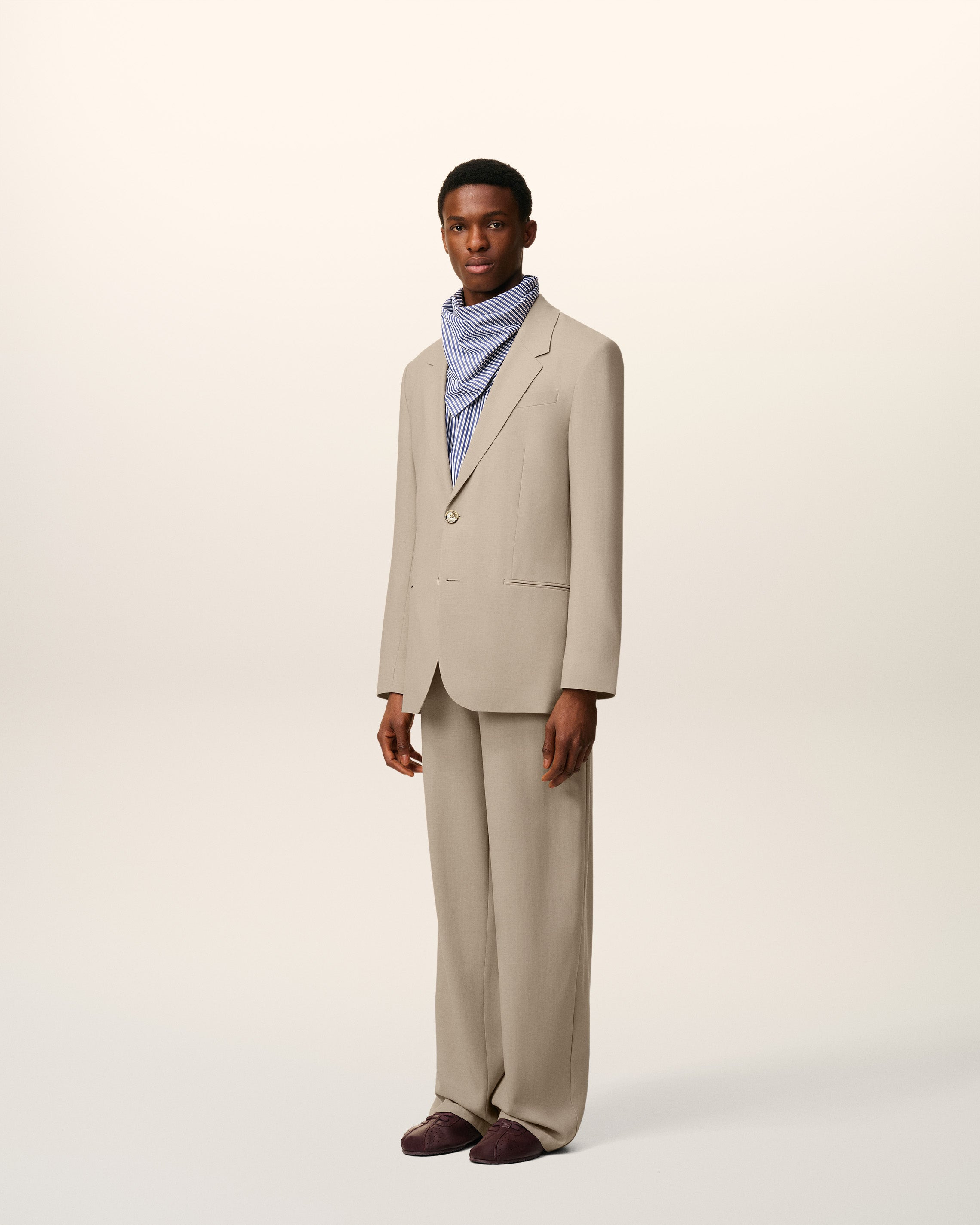 BEIGE WOOL SINGLE BREASTED JACKET - 7