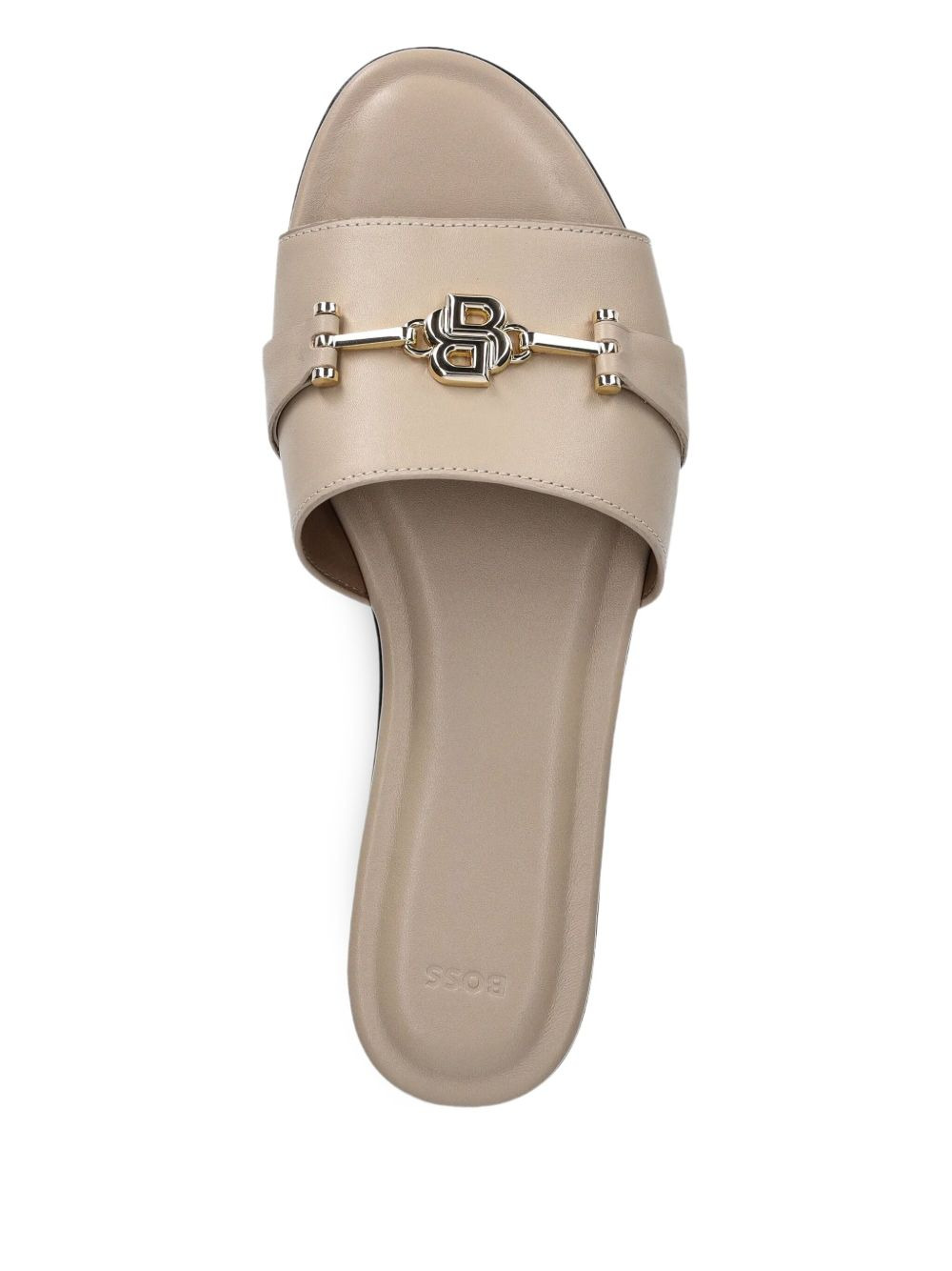 leather logo-plaque sandals - 4