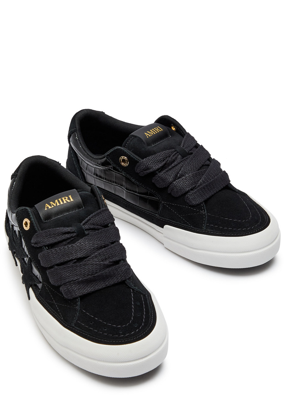 Amiri Sunset Skate Crocodile-effect Suede Sneakers - 3