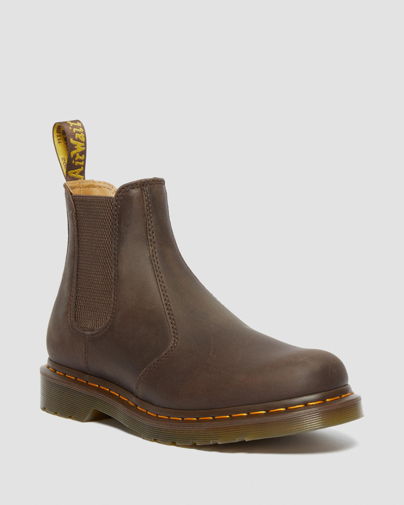 Dr. Martens 2976 Yellow Stitch Crazy Horse Leather Chelsea Boots outlook