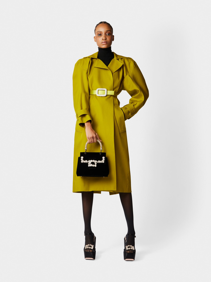 Viv' Cabas Jewel Crown Flower Strass Buckle Mini Bag in Velvet 9