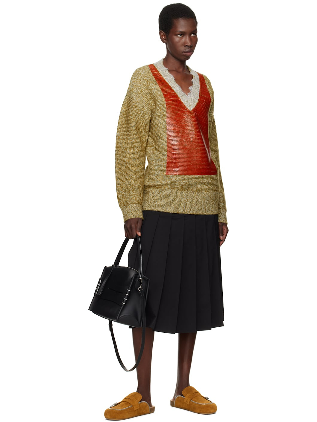Black Medium Loafer Bag - 4