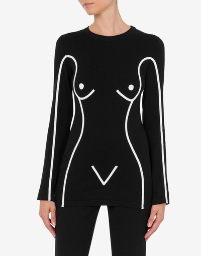 Moschino BODY INLAY COTTON JUMPER outlook