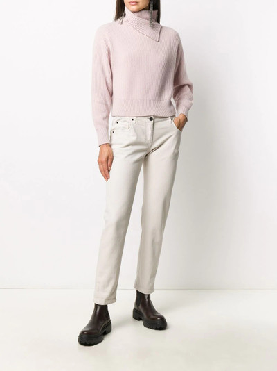 Brunello Cucinelli asymmetrical roll neck jumper outlook