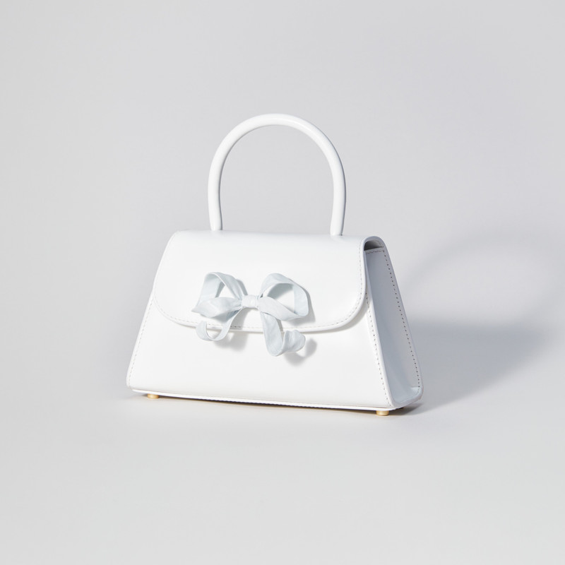 The Bow Mini in White with Enamel 2