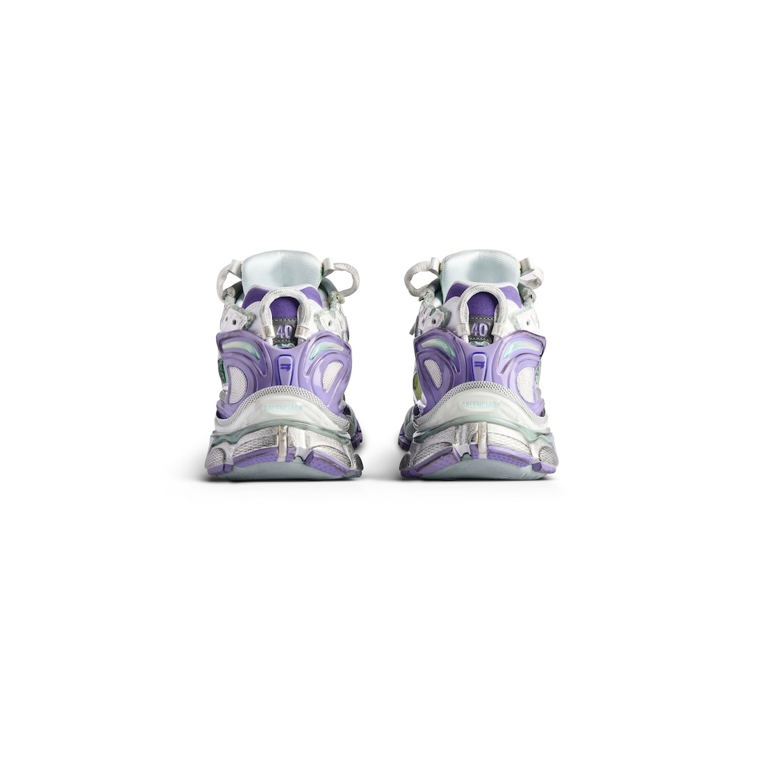 Women's Runner Gradient Sneaker  in White/grey/purple/neon Yellow - 5