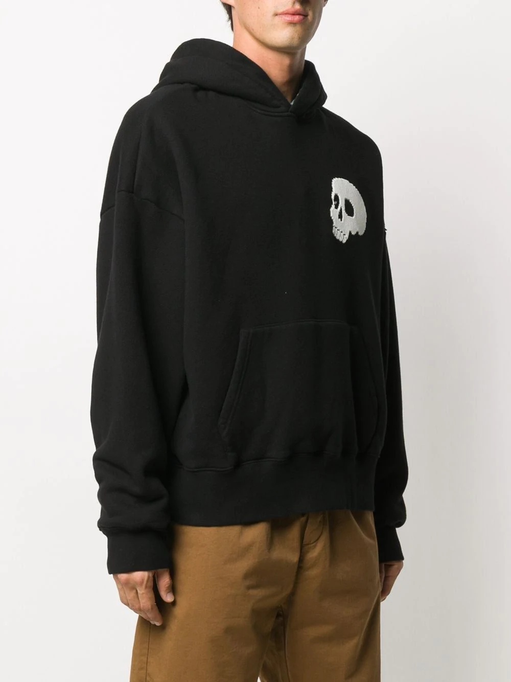 skull-motif hooded sweatshirt - 3