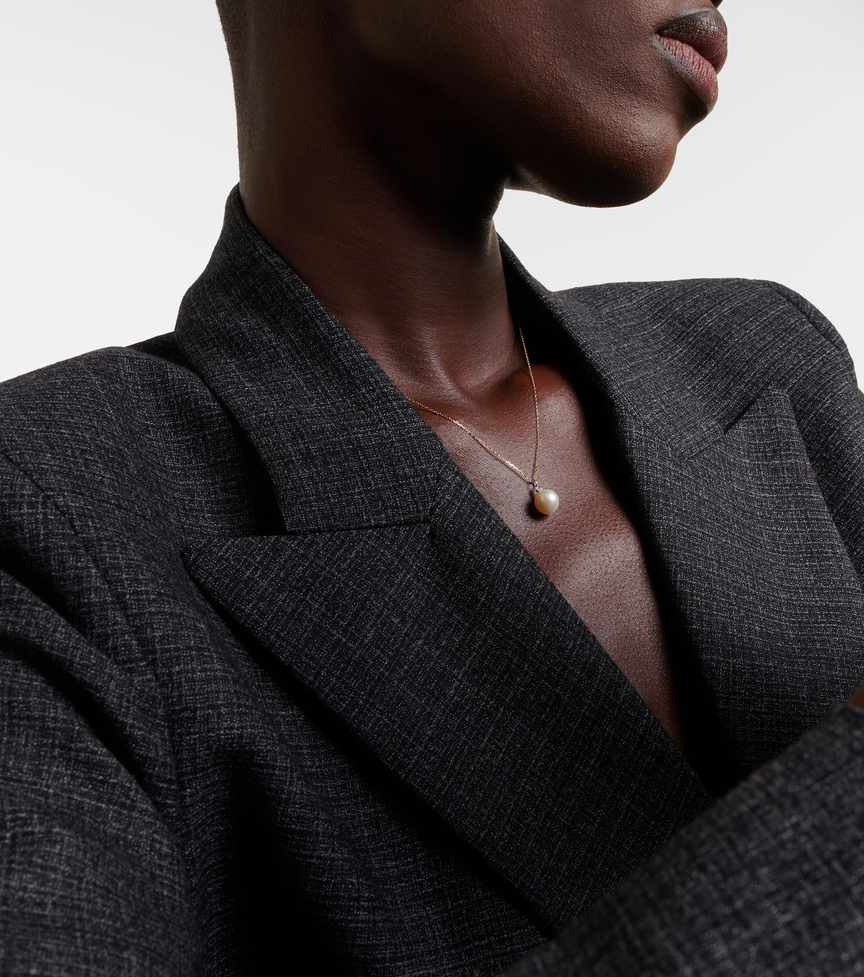 Dot 14kt gold necklace with diamond and pearl - 2