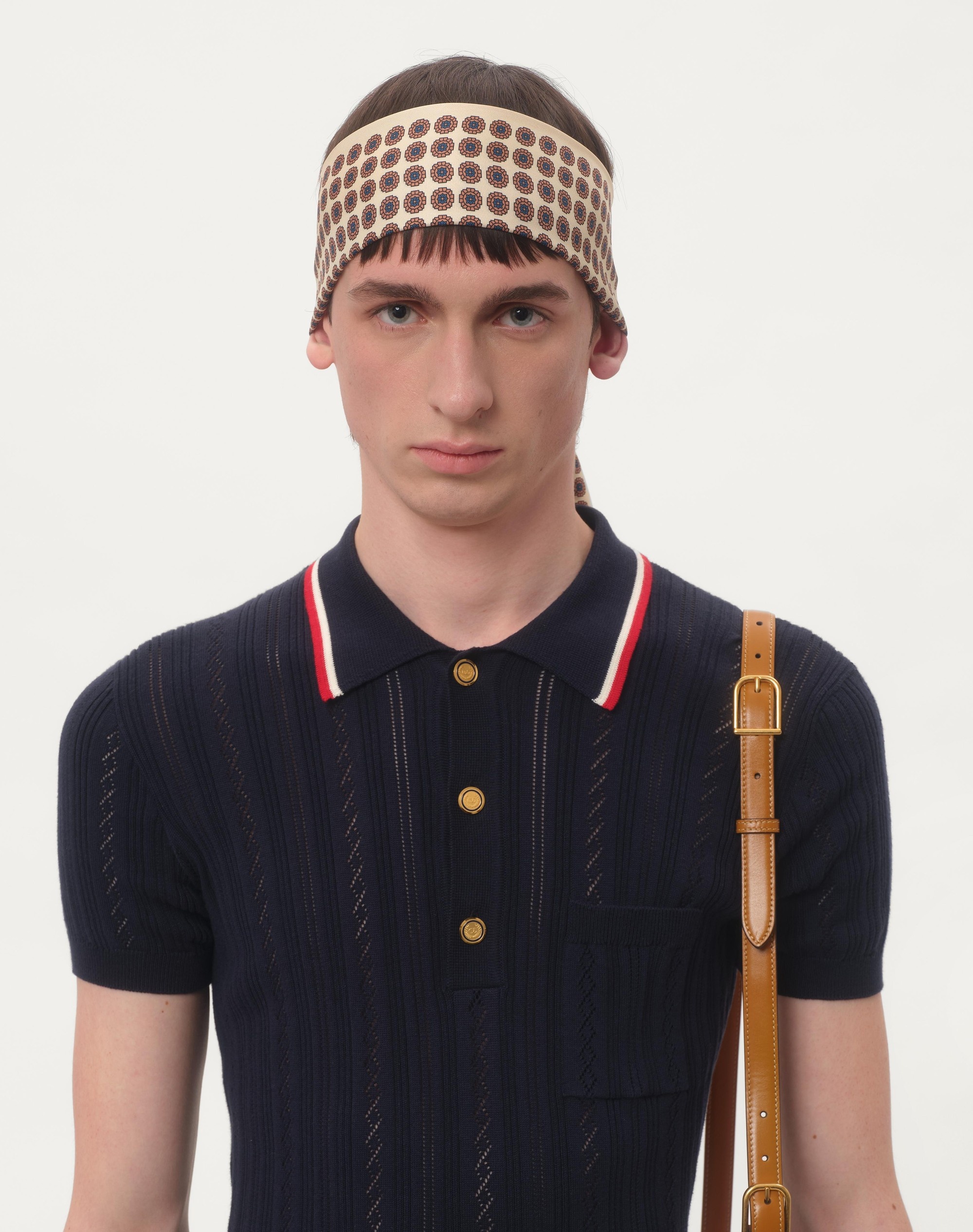 VALENTINO RIBBED COTTON POLO SHIRT WITH EMBOSSED DETAIL - 5