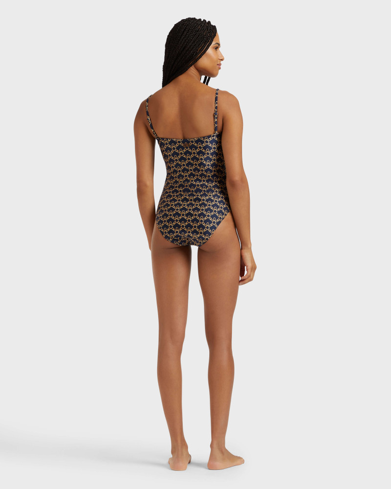 WOMEN BUSTIER ONE-PIECE SWIMSUIT TURTLES CHAIN 3