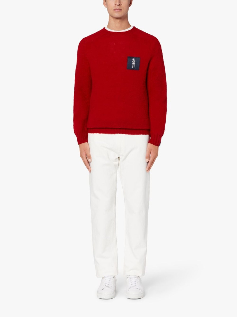 Mackintosh HUTCHINS PATCH RED WOOL CREW NECK SWEATER outlook