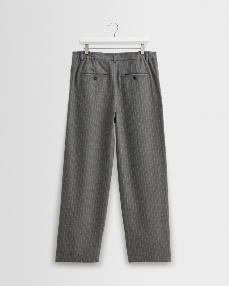 Malham - Charcoal Grey Pinstripe Wool Trousers 8