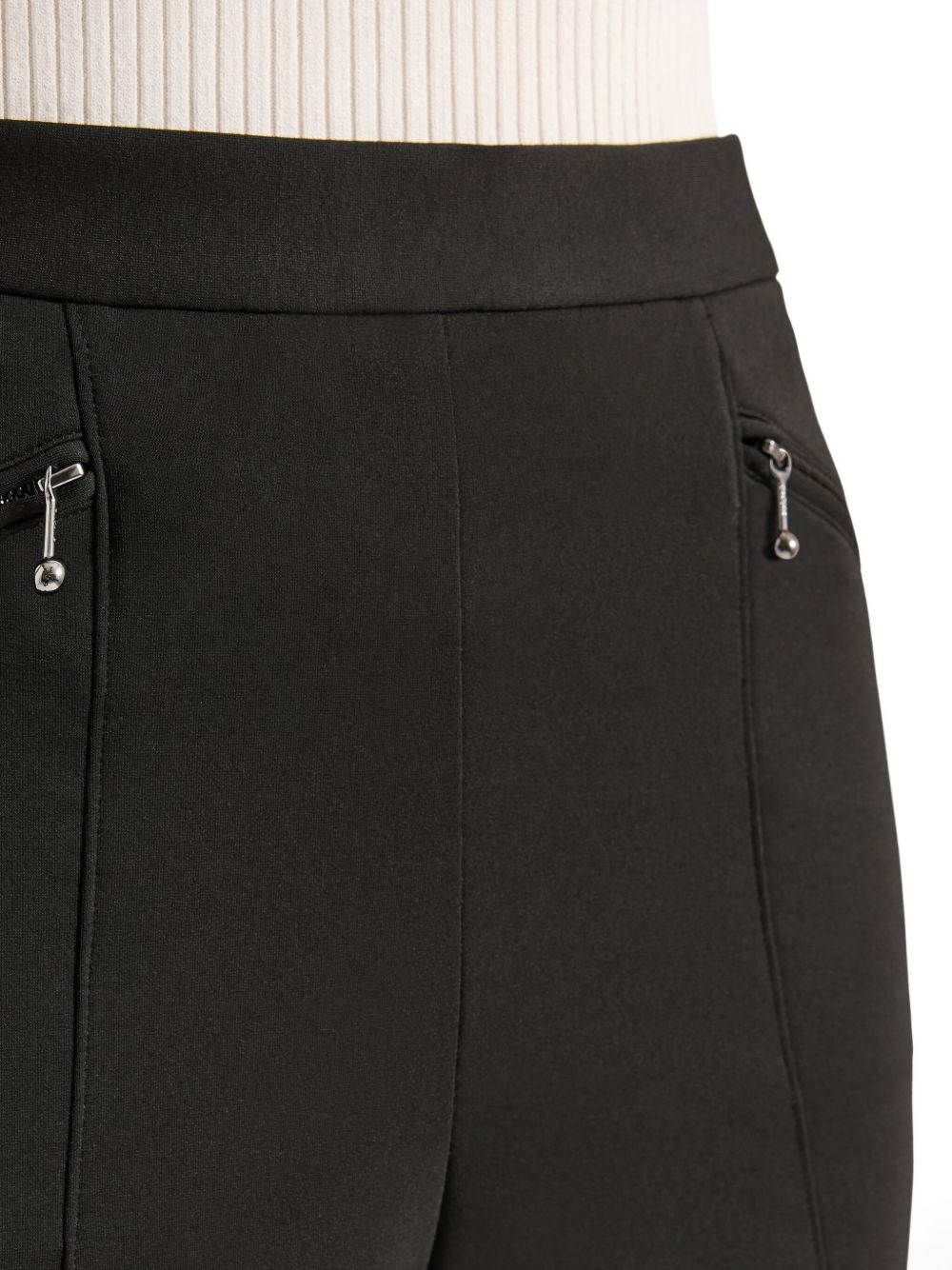 zip-detail jersey leggings - 5