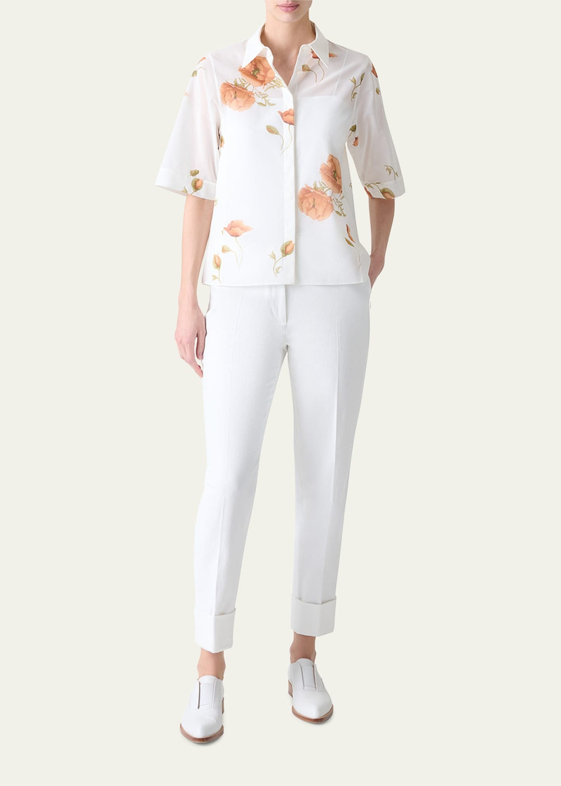 AKRIS Anemone Print Cotton Voile Blouse outlook