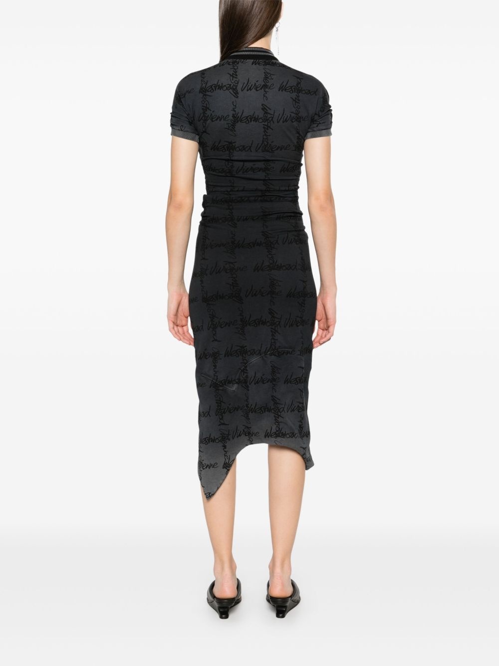 logo-print midi dress - 4