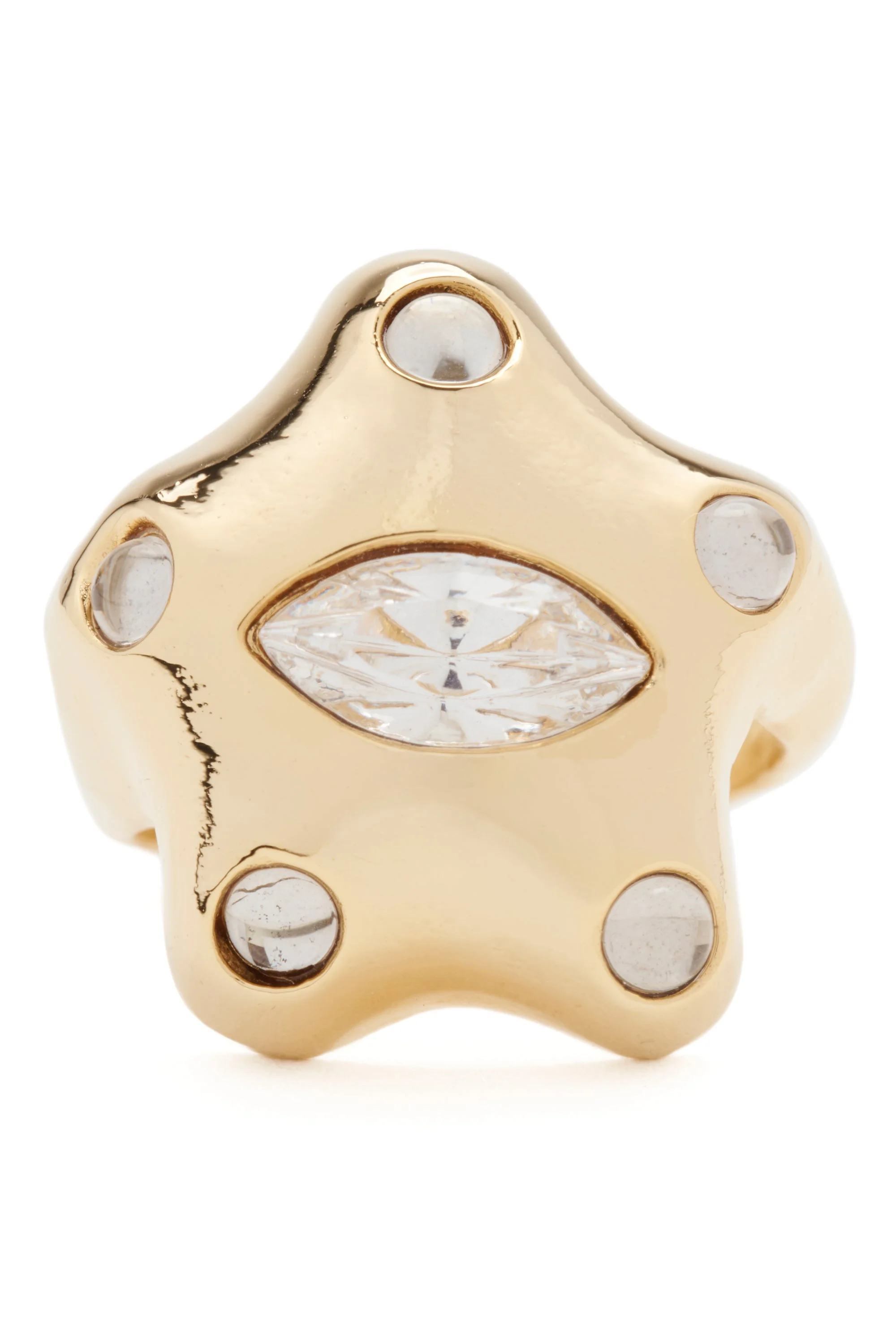 GOLD CLEAR DEMI STARLETTE RING - 1