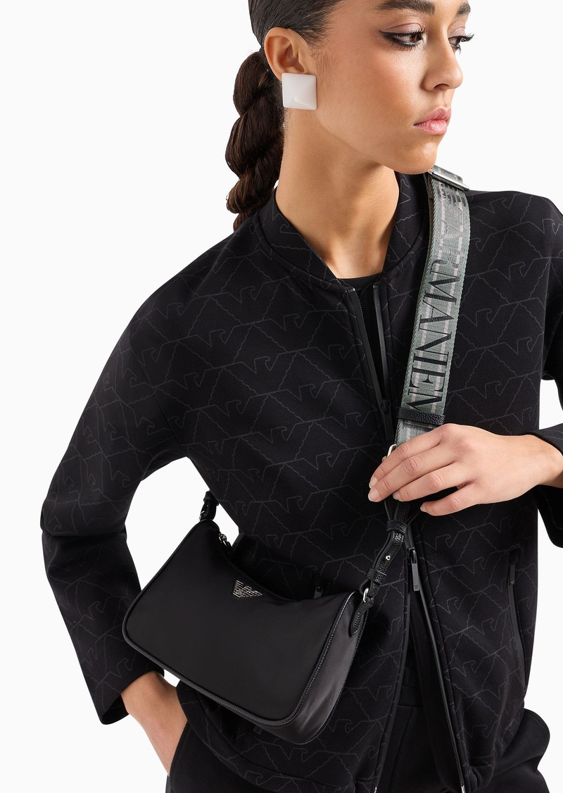 ASV recycled nylon baguette bag with eagle plaque 6