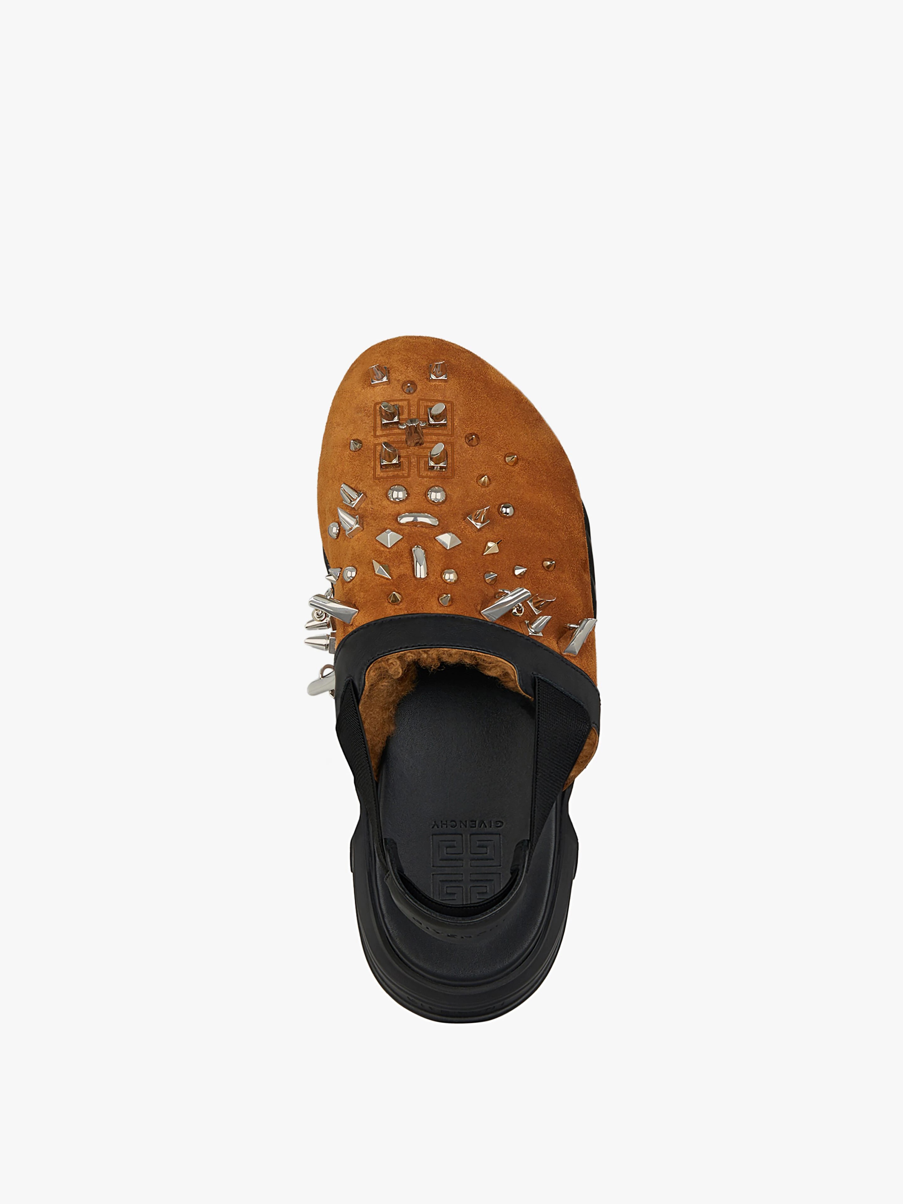 MARSHMALLOW SANDALS IN RUBBER, SUEDE, SHEARLING WITH STUDS - 4