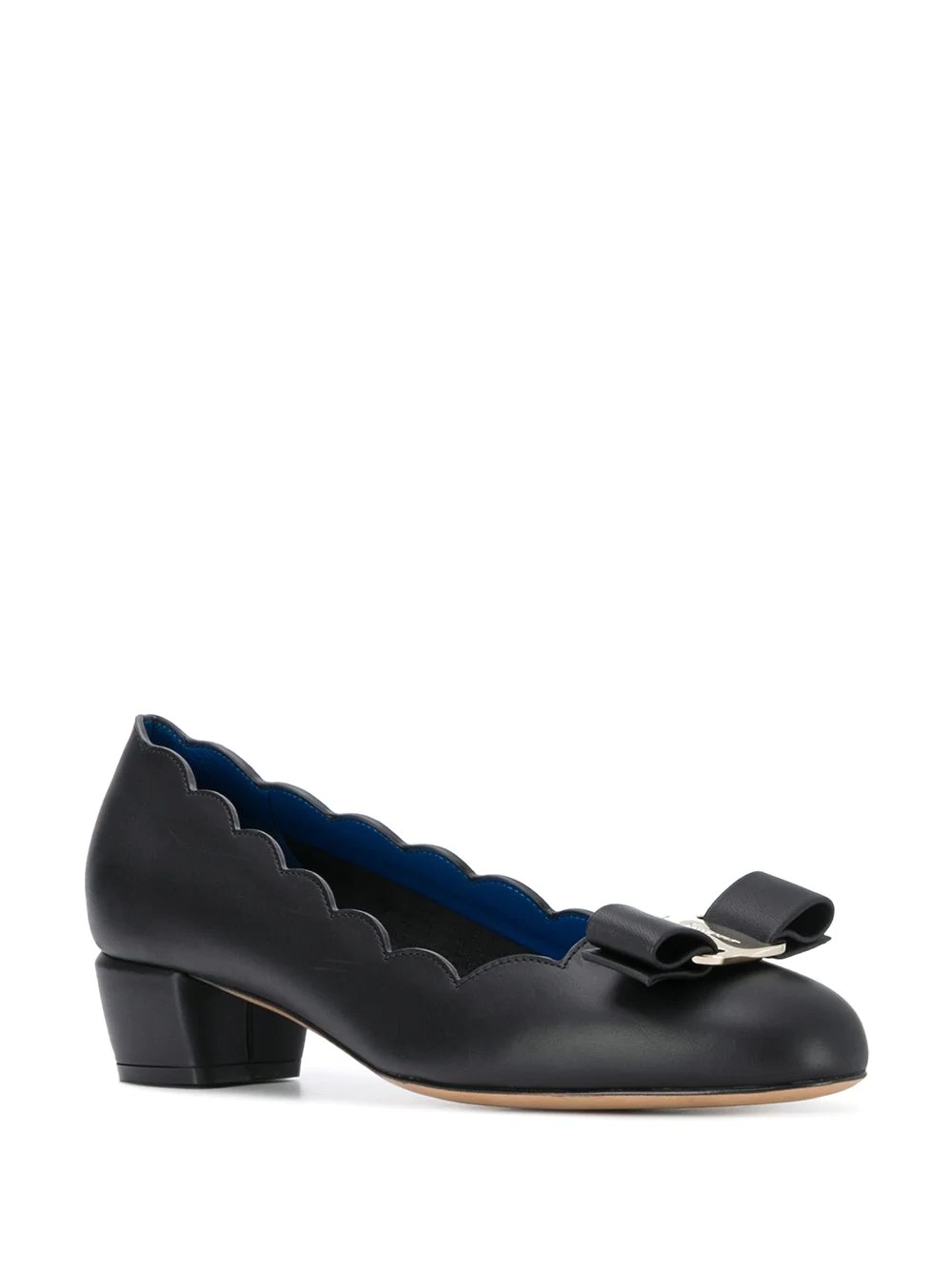 bow detail leather pumps - 2