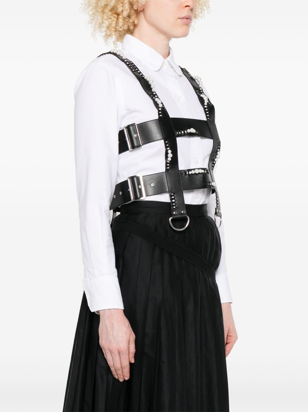 faux-leather harness vest - 3
