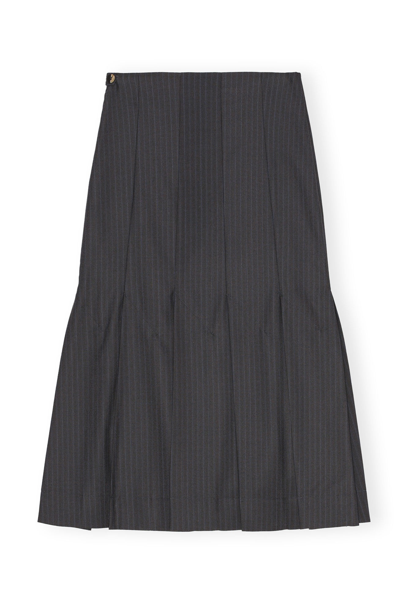 DARK GREY STRIPE SUITING MIDI SKIRT - 1