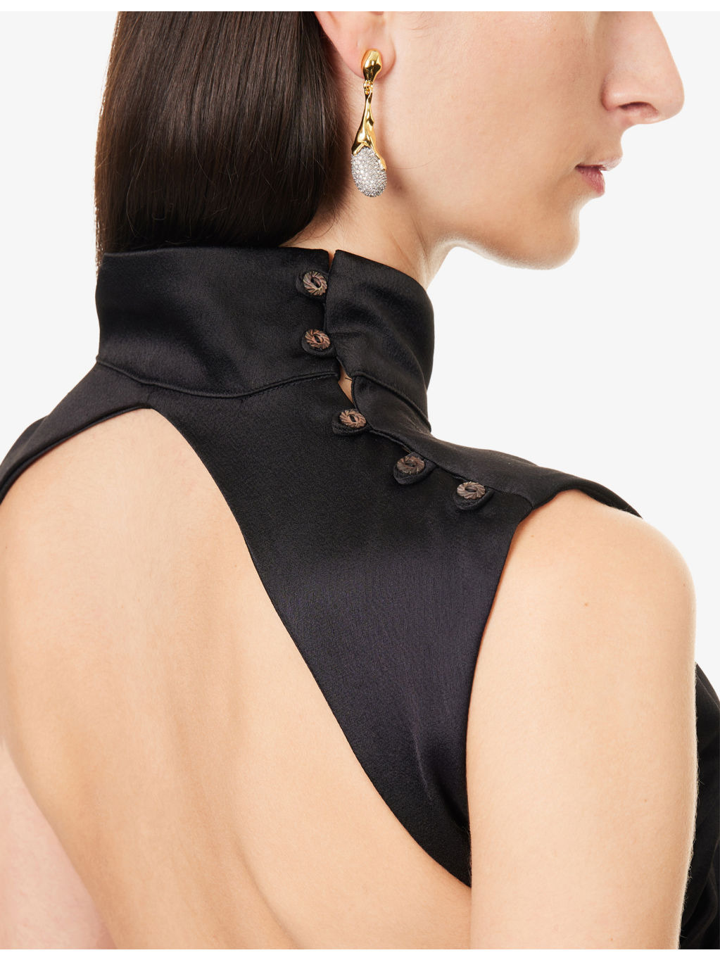 Margot Open-Back Satin Maxi Dress - 5