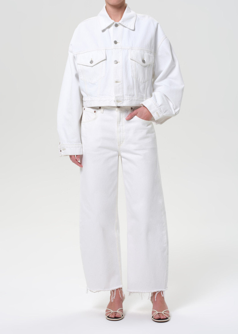 AGOLDE LOW CURVE FRAY IN MILKSHAKE outlook