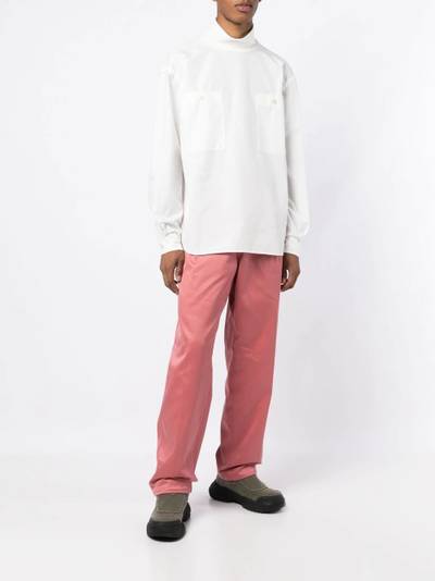 sacai mock-neck patch-pocket T-shirt outlook