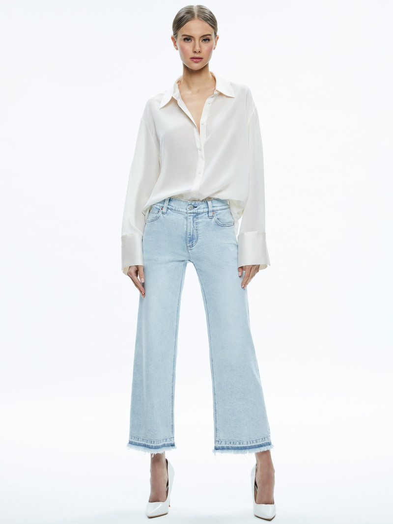 Alice + Olivia LORRINE KICK-FLARE ANKLE JEAN outlook