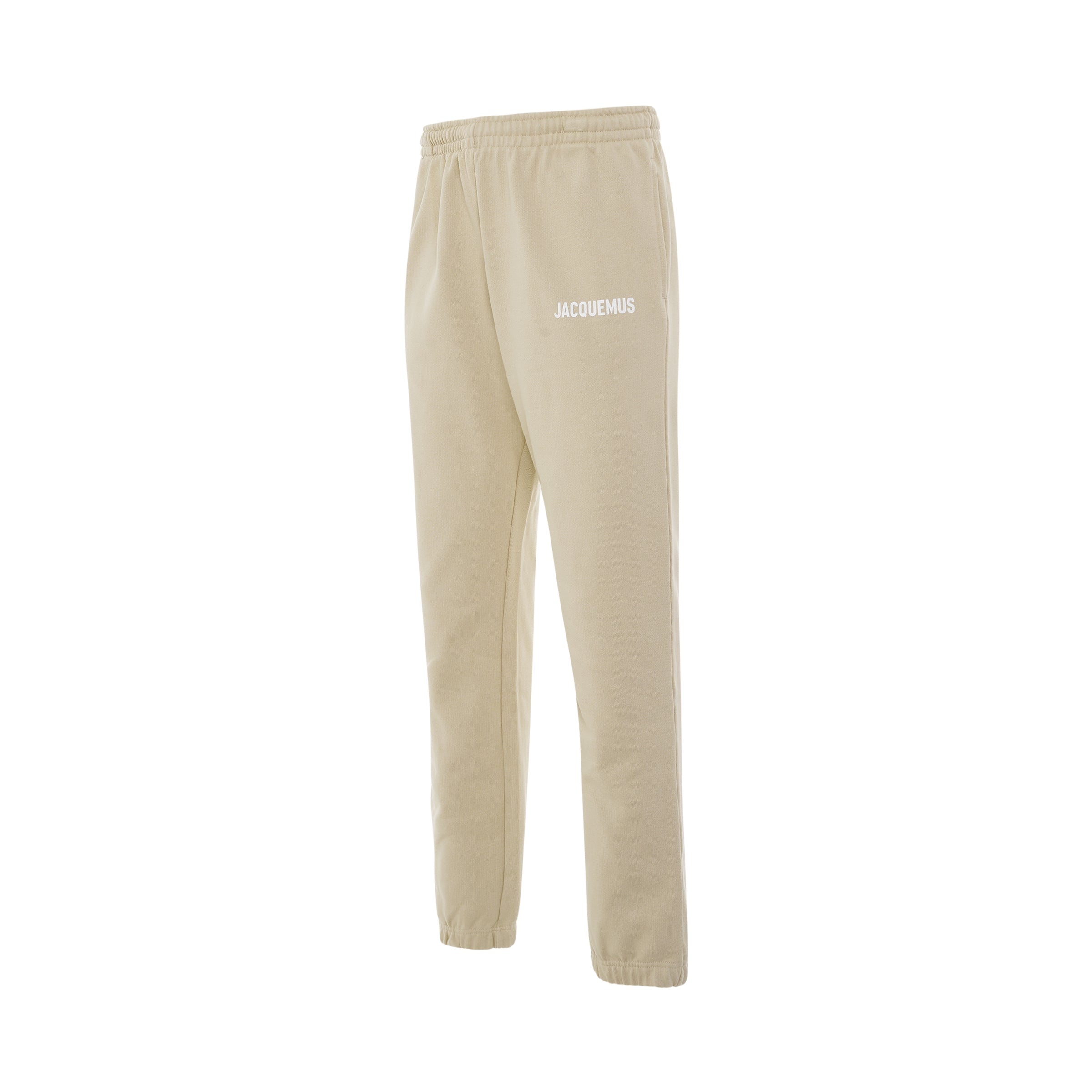 Logo Printed Track Pants in Light Beige - 2