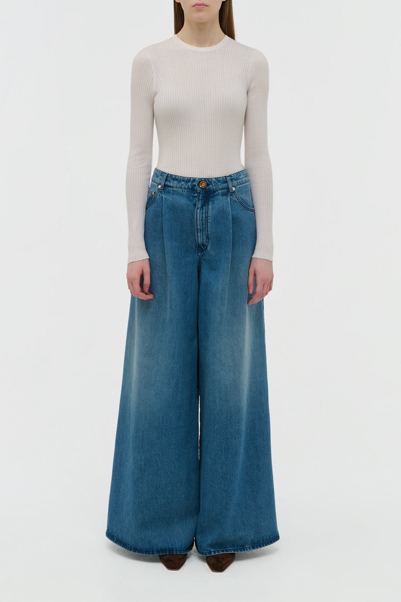 GABRIELA HEARST Brenn Wide-leg Jean in Uruguayan Blue Recycled Cotton Denim outlook
