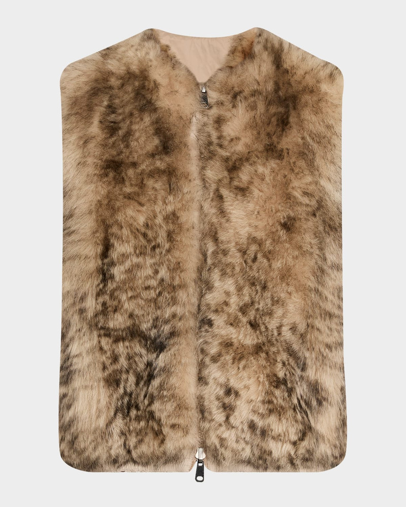 Reversible Lamb Shearling Zip Vest 1