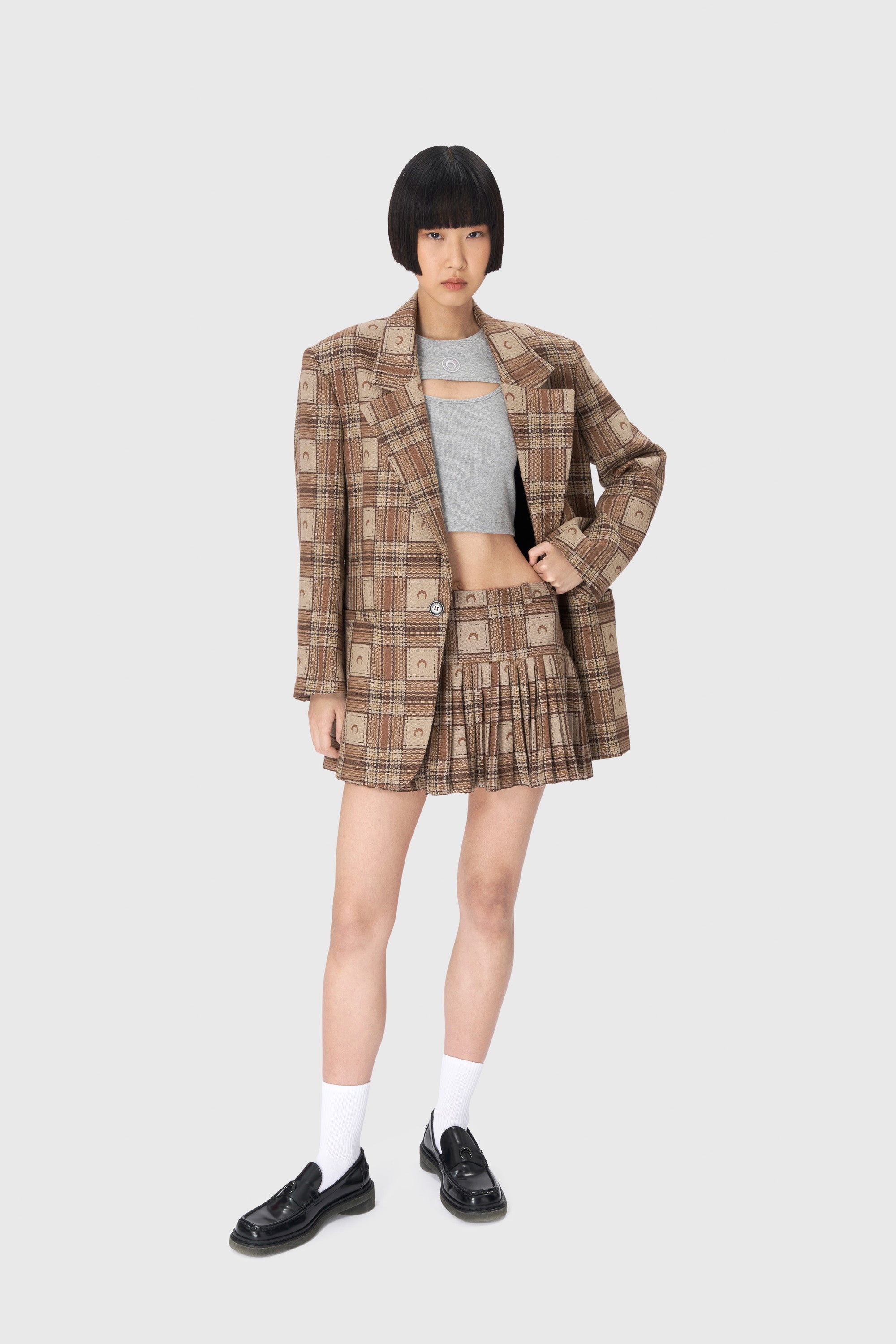 Moon Checks Jacquard Boxy Jacket - 6