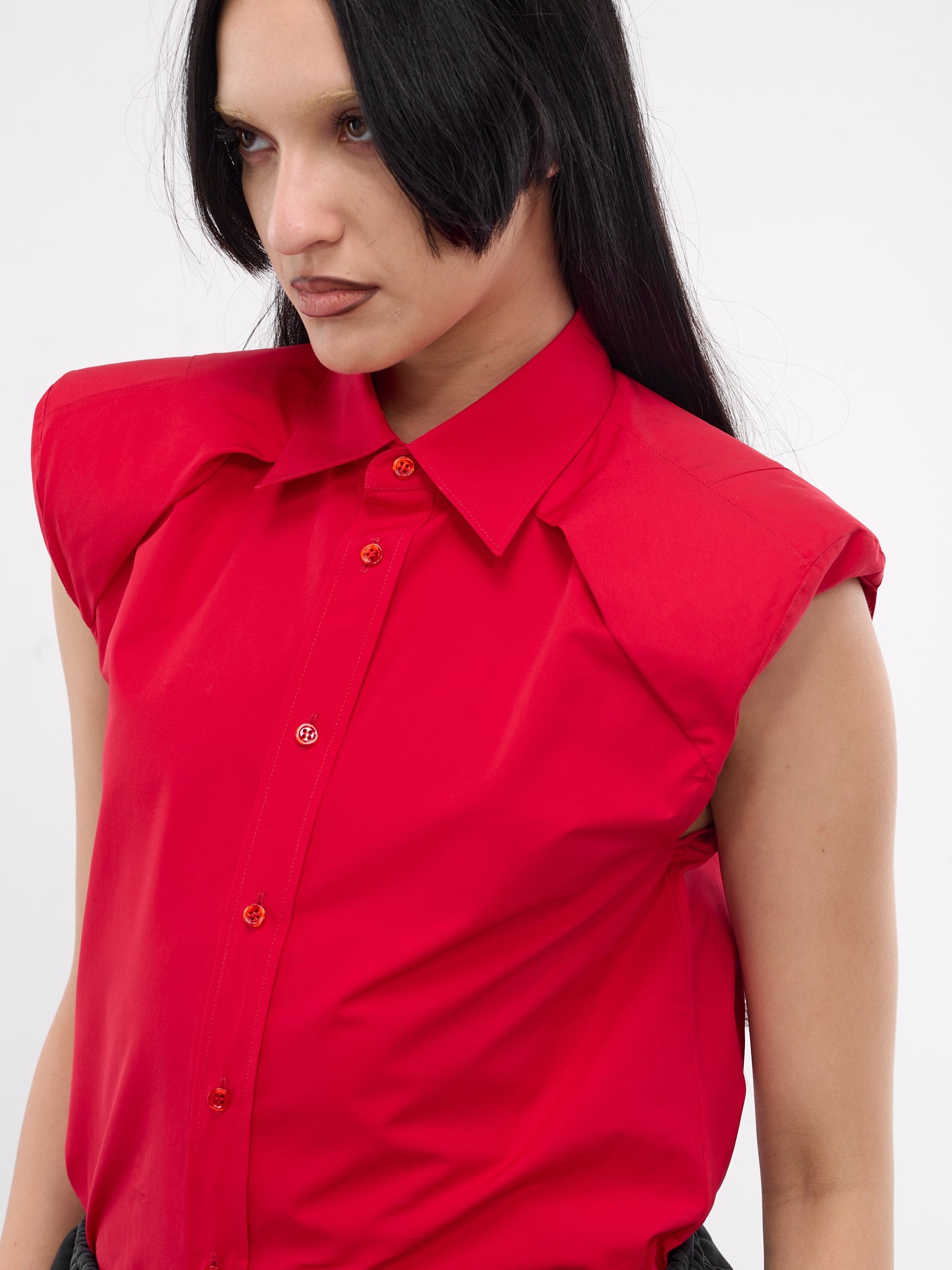 Collarbone Sleeveless Shirt - 4
