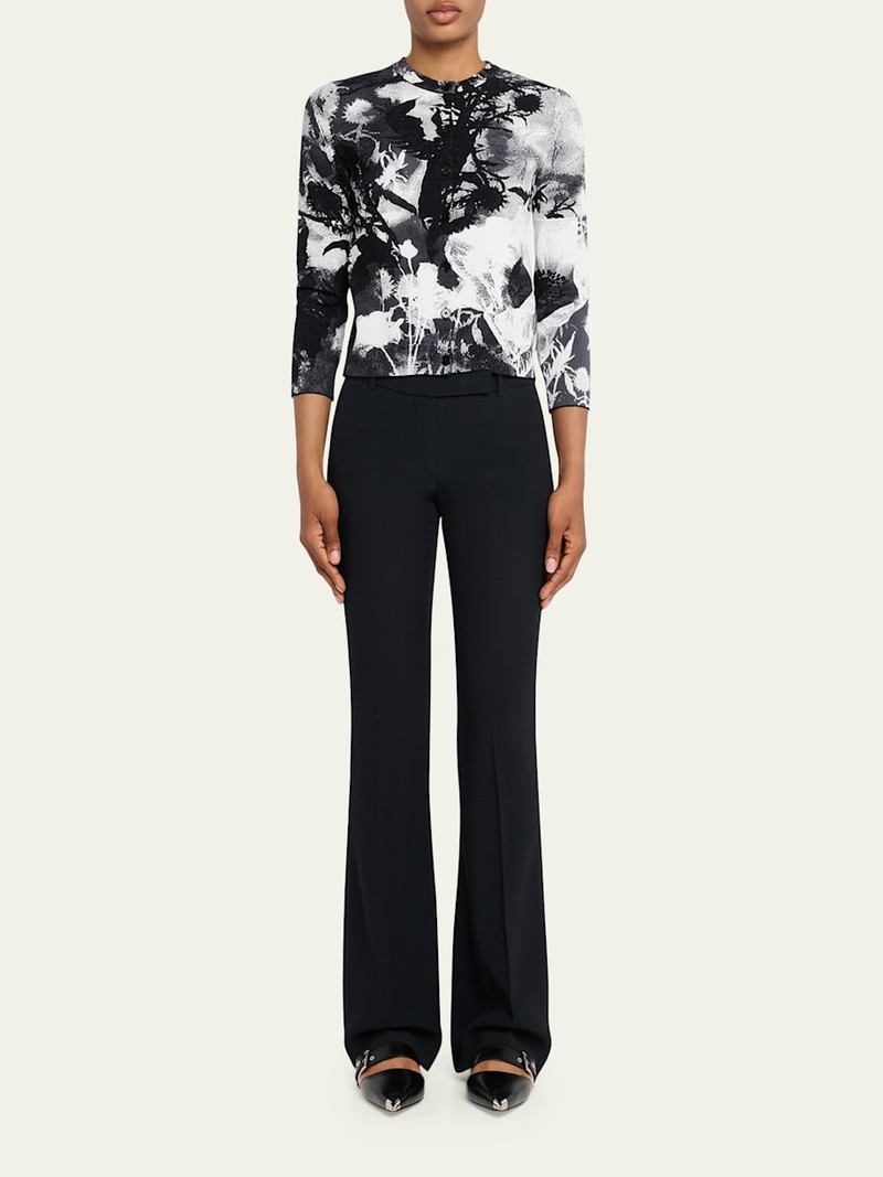 Alexander McQueen Floral Jacquard Crewneck Cardigan outlook