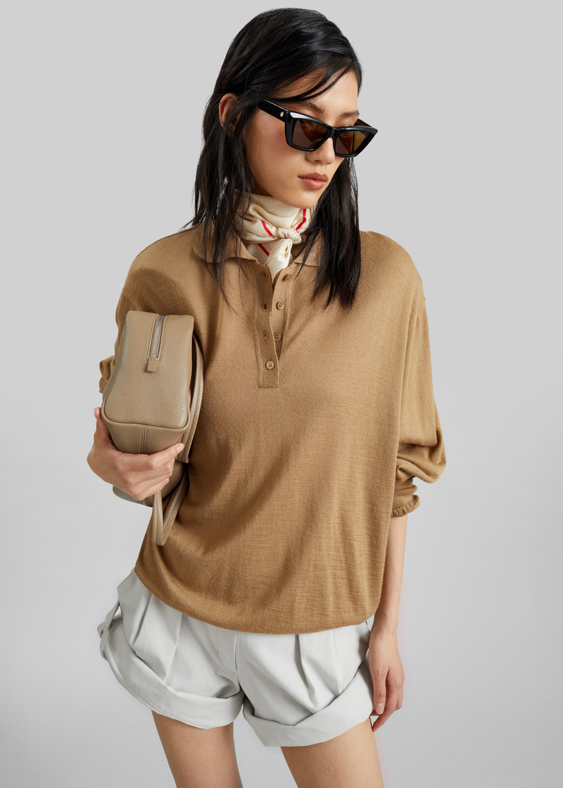 Avallon Padded Knit Polo - Camel 8