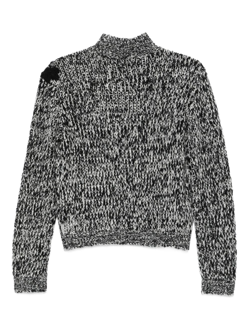 high-neck flower-applique sweater - 2