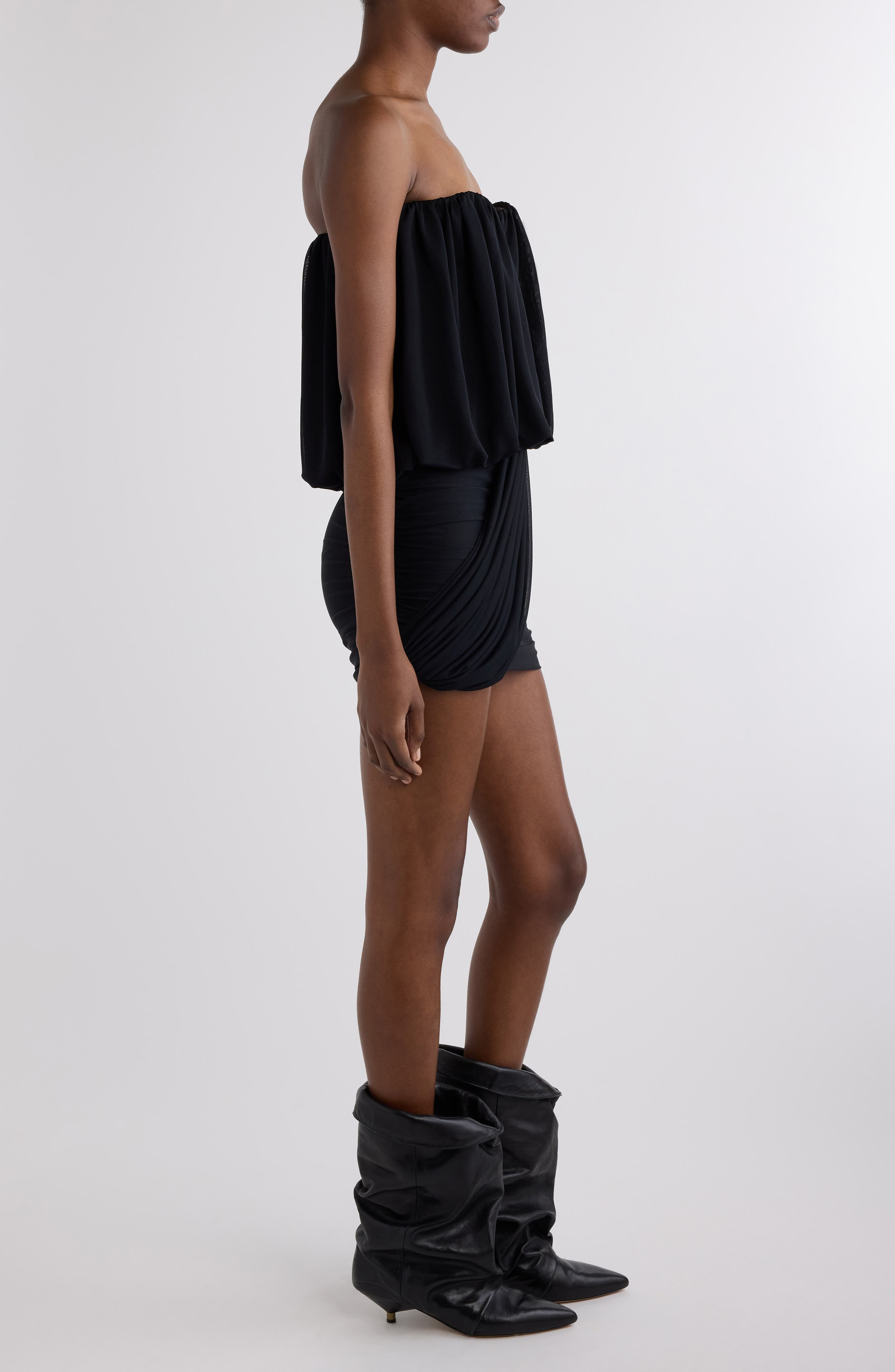 Isabel Marant Adelita Draped Jersey Strapless Minidress in Black at Nordstrom - 3
