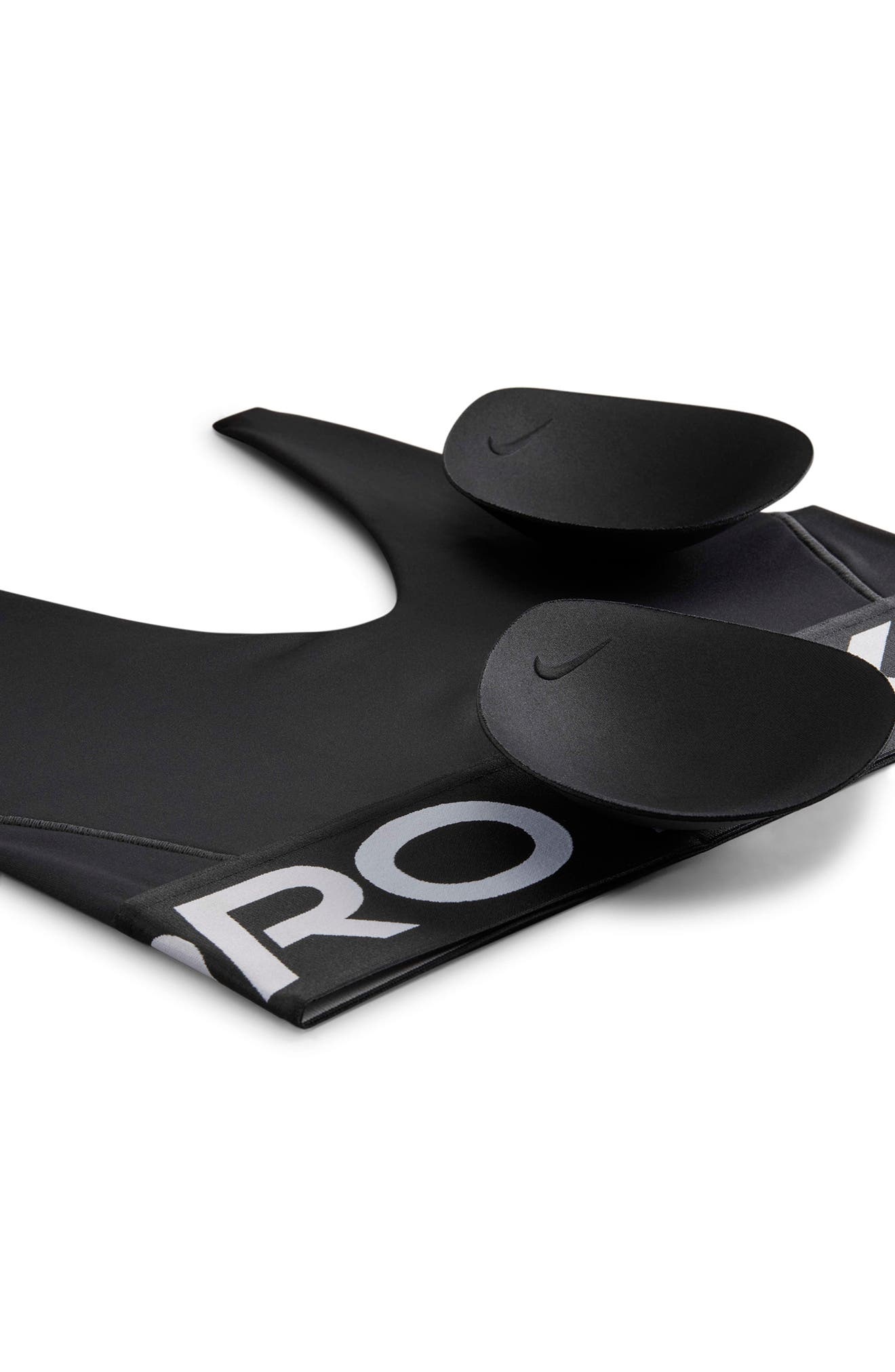 Nike Pro Indy Plunge Medium-Support Padded Sports Bra in Black/White/White at Nordstrom - 7