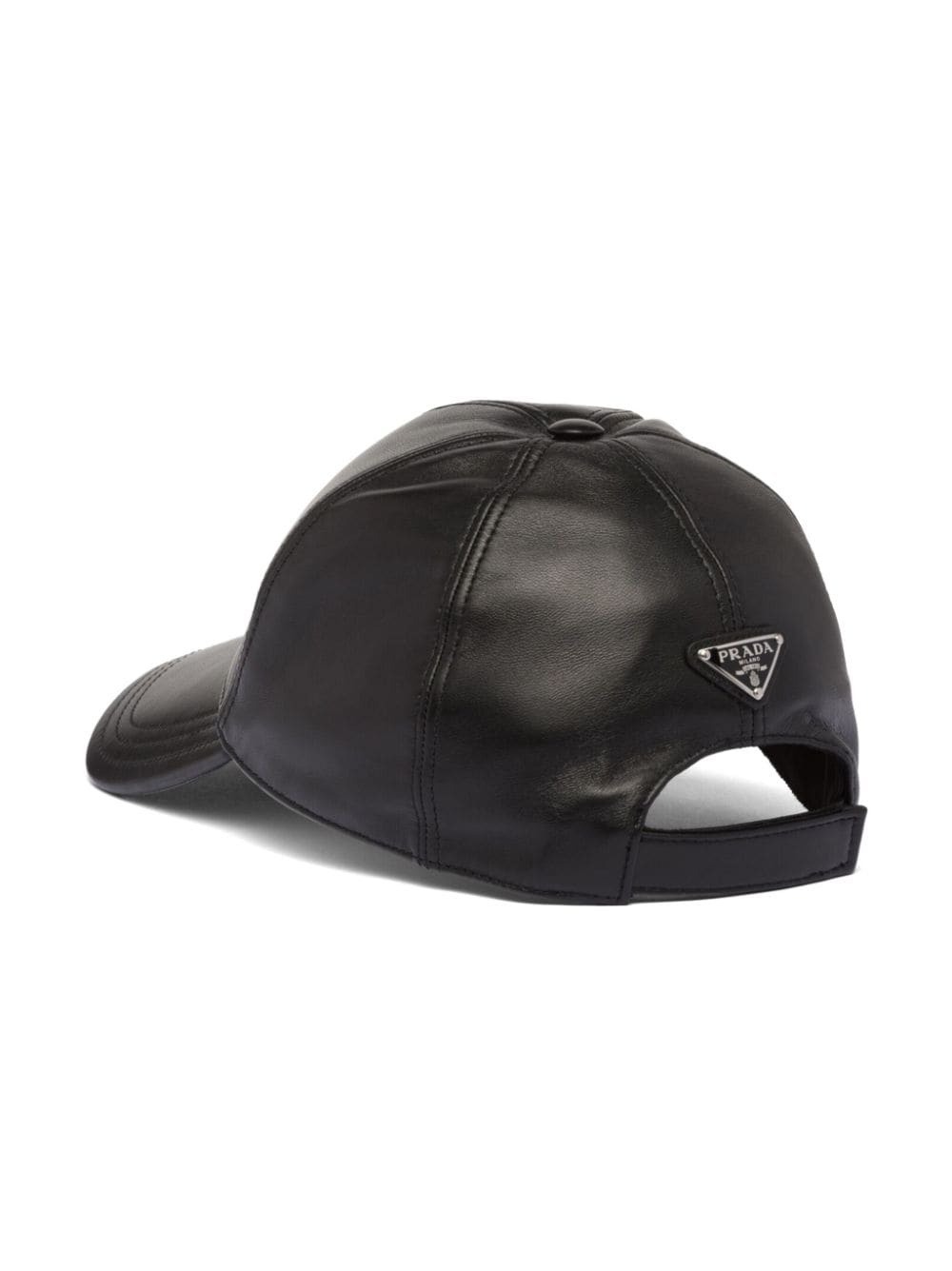 triangle-logo nappa-leather cap - 2