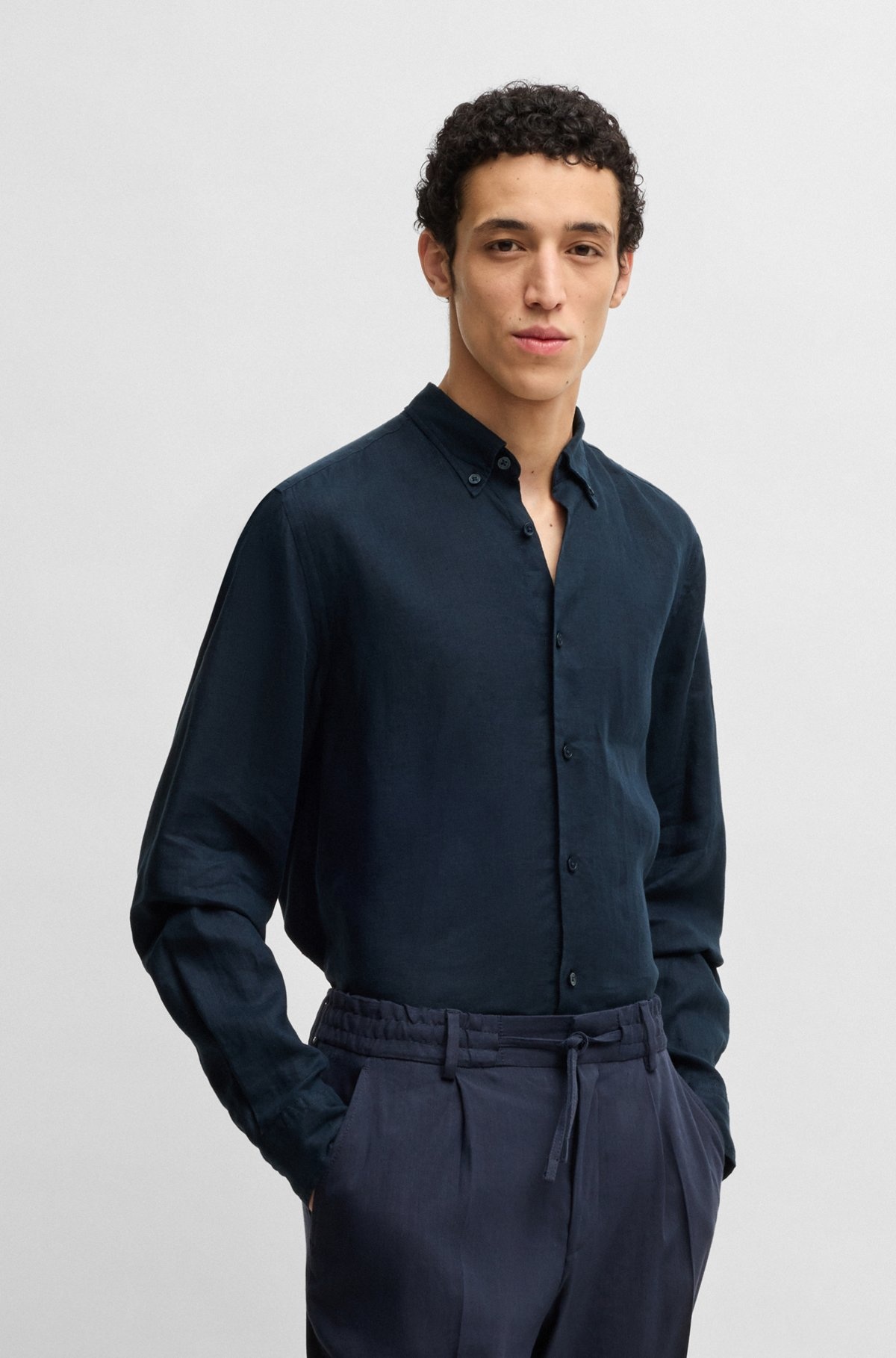 REGULAR-FIT BUTTON-DOWN SHIRT IN LINEN - 2