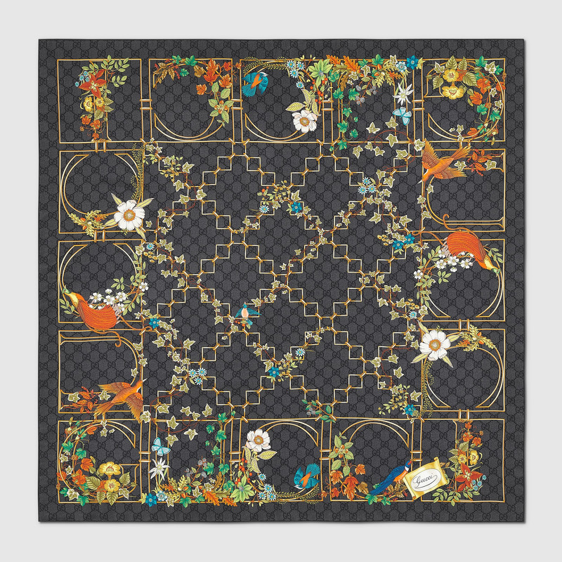 Printed silk twill carré 1