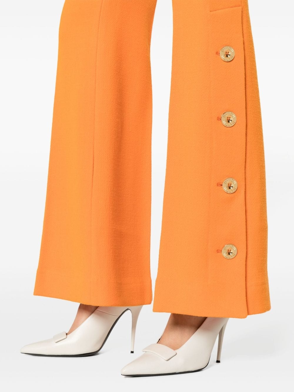 side-buttoned tapered trousers - 5